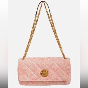 NEW Versace Women's Pink Jacquard Gold Medusa Quilted Bag w/COA (62000)